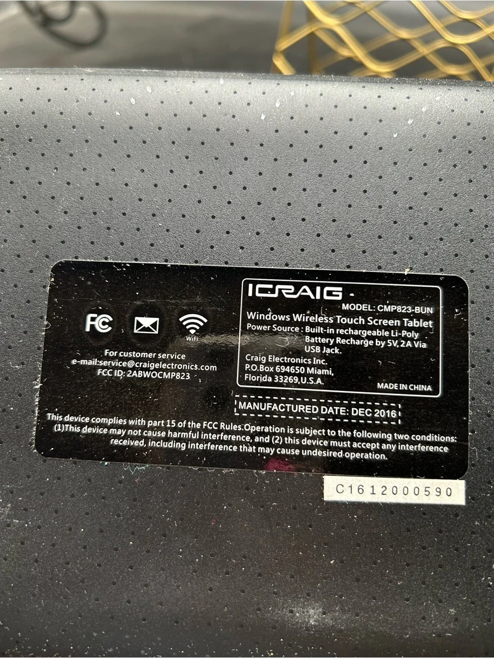Icraig Portable Tablet Keyboard Folio Case in black with charger